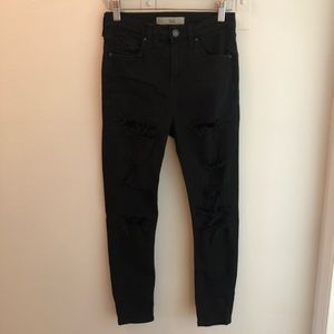 Topshop Jamie Moto Black denim jeans W28 L30